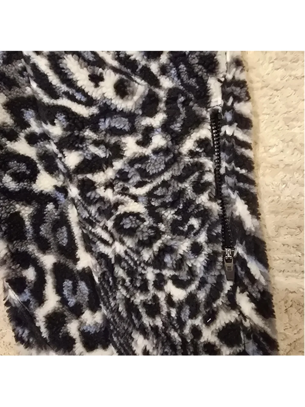 Women's Free People Leopard Print Fleece Overalls Black White Size XS